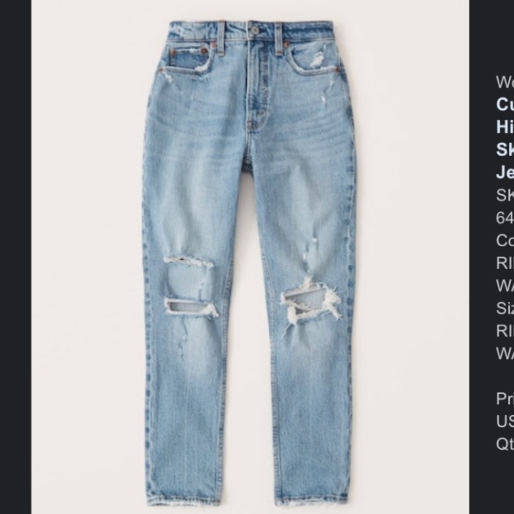 Abercrombie Curve Love High Rise Skinny Jeans